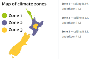 Map of Climate Zones NZ